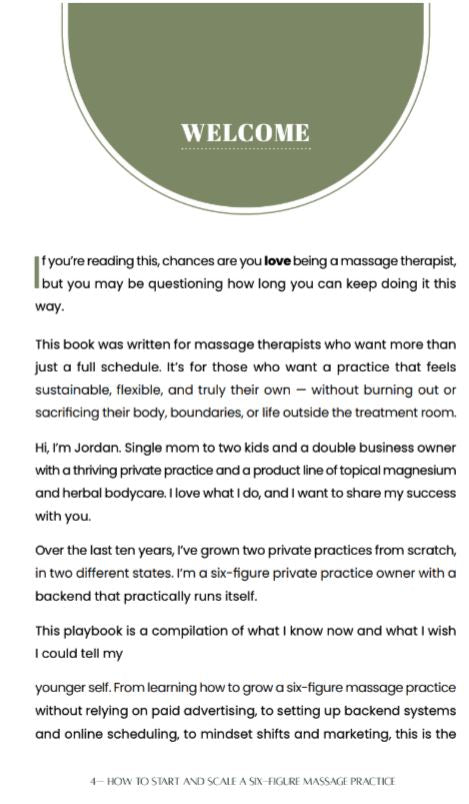 How to Start and Scale a Six-Figure Massage Practice Playbook